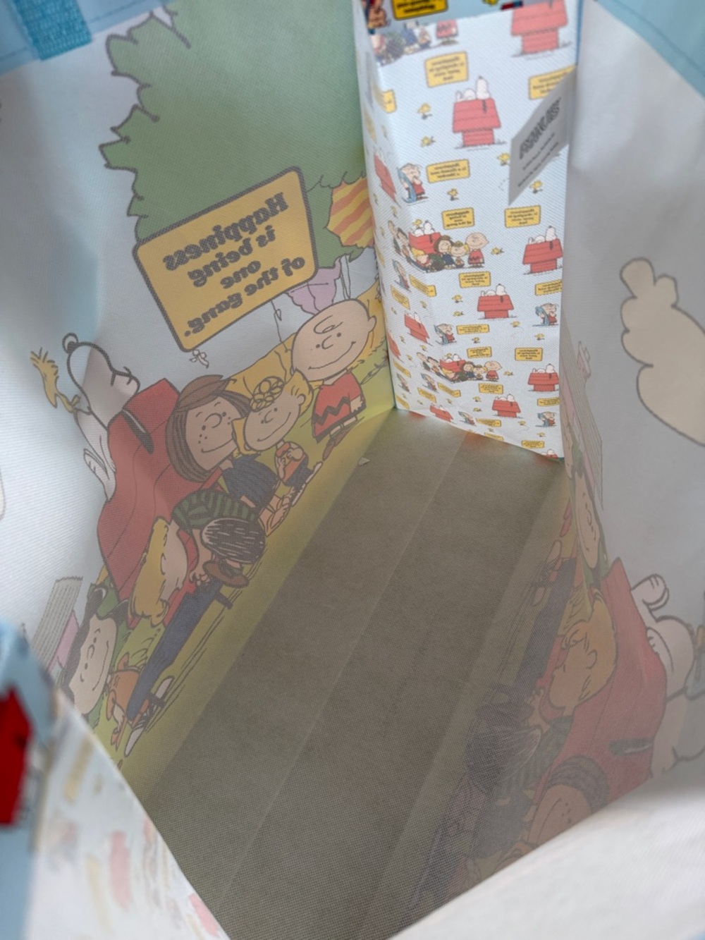 Peanuts Happiness Is Being One Of The Gang Reuseable Tote Bag Snoopy Woodstock - Picture 7 of 8